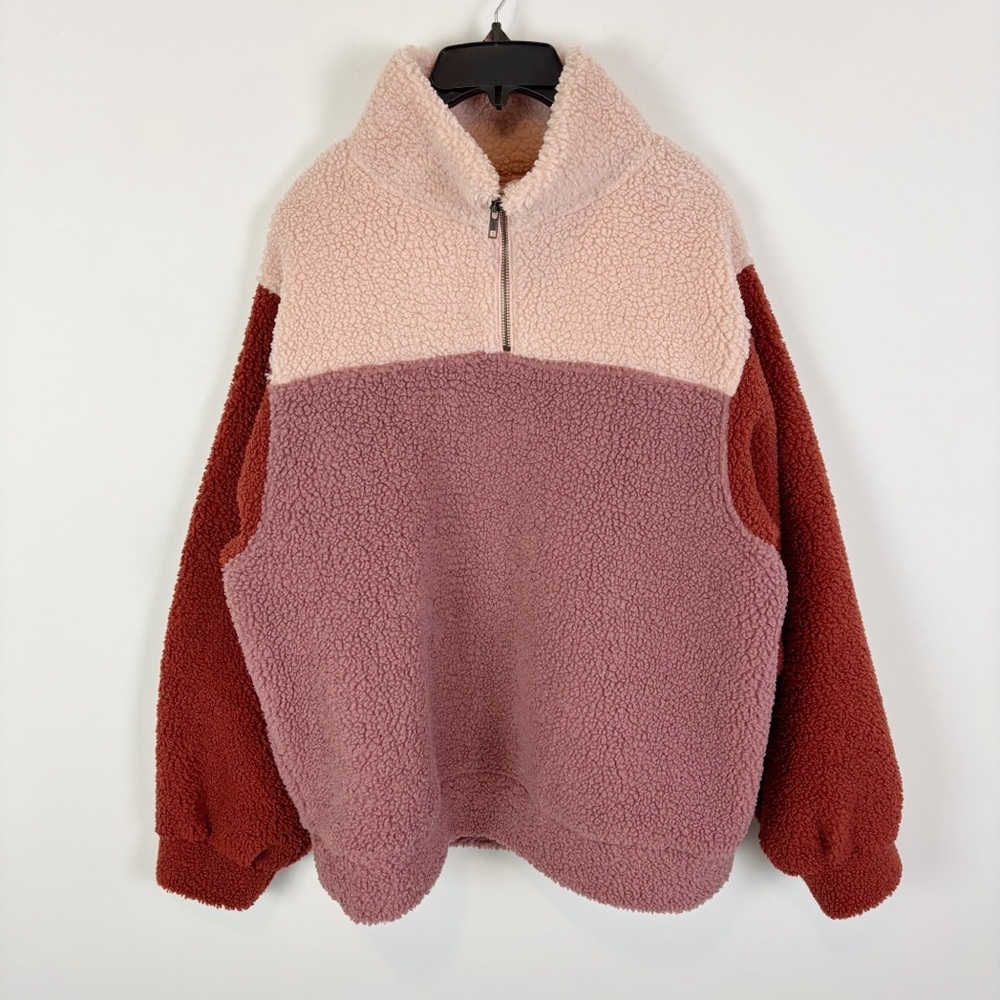 Universal Thread Teddy Pullover Quarter 1/4 Zip Pullover Sweater Size M